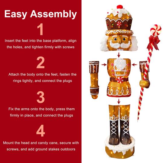 6ft. LED Outdoor Gingerbread Christmas Soldier